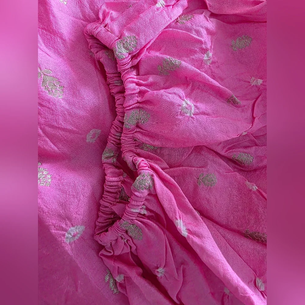 NWT La Carlia Bright Pink Silk Dress - Picture 8 of 10